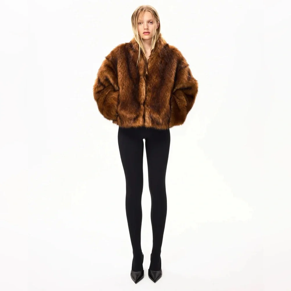 NWT KHY FAUX FUR JACKET IN CEDAR - Picture 5 of 10